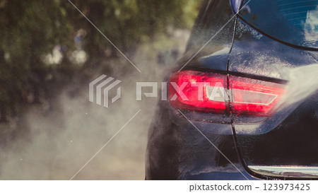 Car wash using high pressure water 123973425