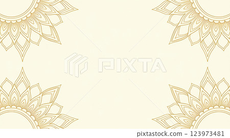 A circle-shaped mandala on the background of creation and change.A flower-shaped mandala. Gentle coffee pattern board. Gradual layered background of round shape mandala. 123973481