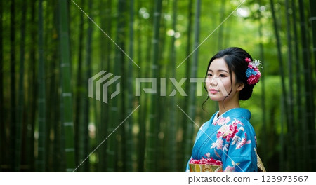 Beautiful kimono woman Beautiful kimono woman 123973567