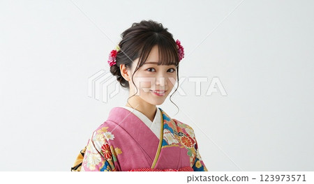 Beautiful kimono woman Beautiful kimono woman 123973571