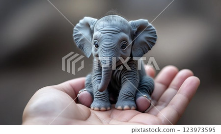 手掌裡的大象 123973595