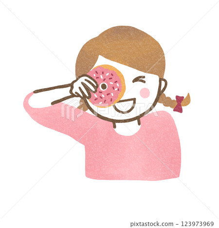 Girl with donut 123973969