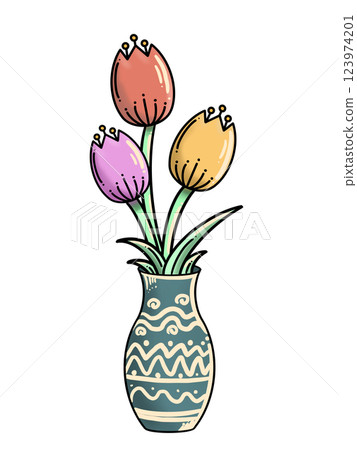 potted plant, Flowers, tulips 123974201