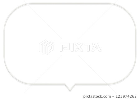 A stiff oval white wire speech bubble frame rising from below 123974262