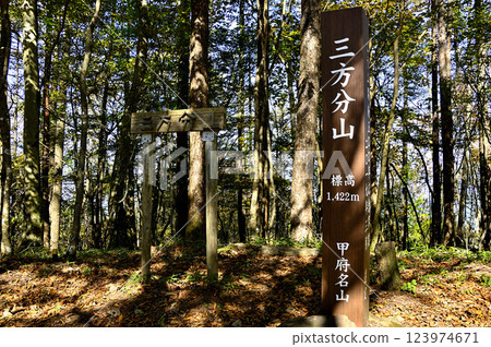 The summit of Mihobunzan in the Misaka Mountains, a famous mountain in Kofu 123974671