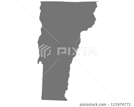 Vermont map isolated on white background. VT map, usa state map 123974772