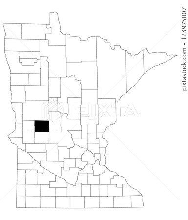 Map of Douglas County in Minnesota state on white background. single County map highlighted by black colour on Minnesota map. UNITED STATES, US 123975007