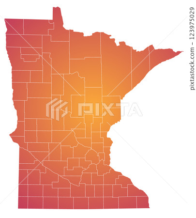 Minnesota administrative map. counties map of Minnesota, blank Map, empty Minnesota Map. minn, mn 123975029