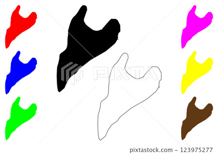 Arba Minch city (Federal Democratic Republic of Ethiopia) map vector illustration, scribble sketch Ganto Gara map 123975277