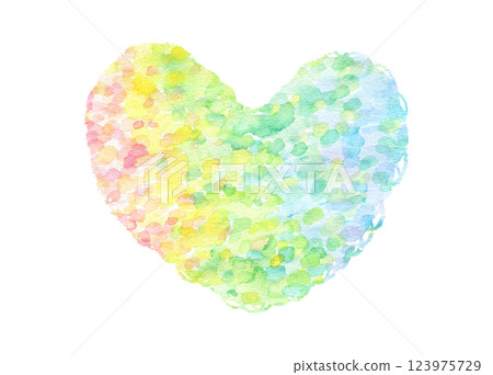 Colorful heart watercolor illustration 123975729