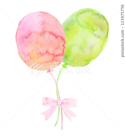 Watercolor illustration of a balloon 123975756