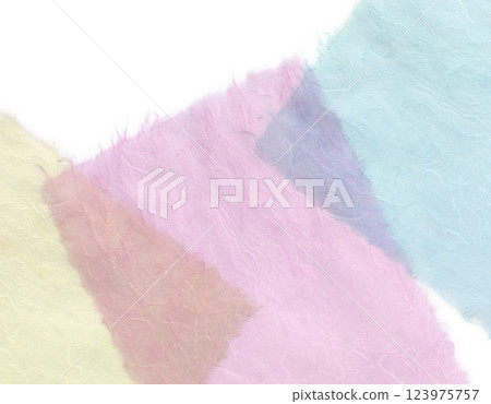 Overlapping Japanese paper, colorful cloud dragon paper, background material 123975757