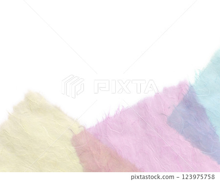 Overlapping Japanese paper, colorful cloud dragon paper, background material 123975758