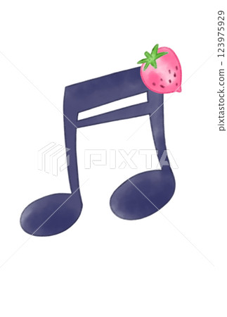 Musical note with strawberries Musical note with strawberries 123975929