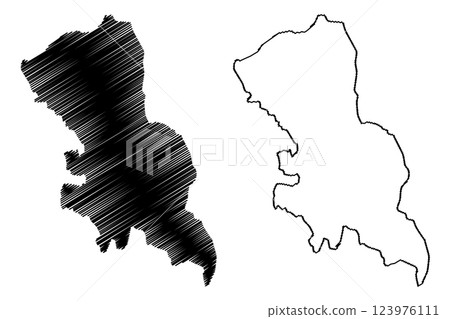 Lake Elmenteita (Africa, Republic of Kenya) map vector illustration, scribble sketch map 123976111
