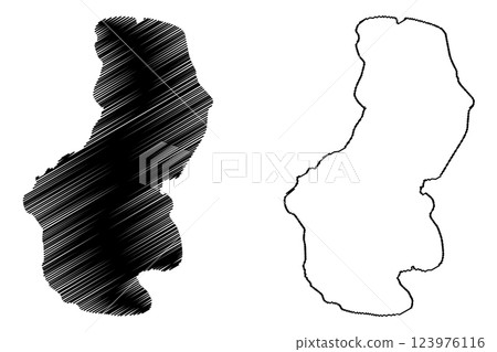 Lake Hawassa or Awasa (Africa, Federal Democratic Republic of Ethiopia) map vector illustration, scribble sketch map 123976116