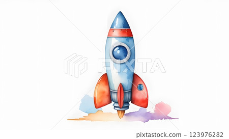 Illustration of a rocket launching 123976282