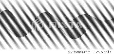 Abstract art geometric background with vertical lines. Optical illusion with waves and transition Abstract art geometric background with vertical lines. Optical illusion with waves and transition 123976513