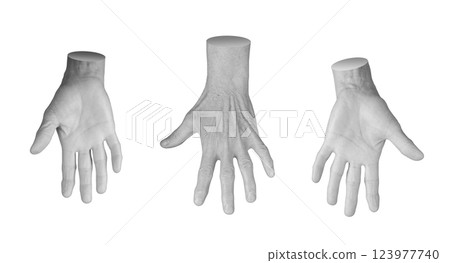 An elderly hand with fingers spread, palm open, reaching out in a gesture of communication. Aged, An elderly hand with fingers spread, palm open, reaching out in a gesture of communication. Aged, 123977740