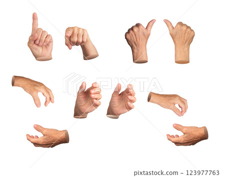 Elderly hand with index finger pointing, indicating a gesture of choice or selection. Aged, wrinkled Elderly hand with index finger pointing, indicating a gesture of choice or selection. Aged, wrinkled 123977763