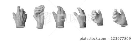 An elderly woman s hand reaching out, fingers extended in a grasping gesture, palm open, and 123977809