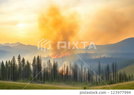 Flames Overpowering National Park's Rich Ecosystem Flames Overpowering National Park's Rich Ecosystem 123977994