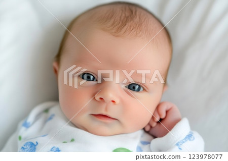 Wide-Eyed Baby Exploring the Surroundings Wide-Eyed Baby Exploring the Surroundings 123978077