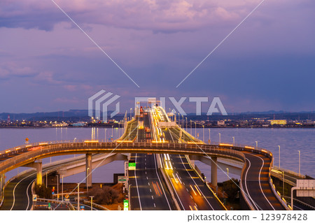 Tokyo Bay Aqua-Line night view 123978428