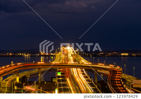 東京灣Aqua Line夜景 123978429