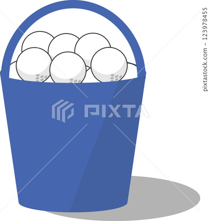 Illustration of a bucket full of golf balls Illustration of a bucket full of golf balls 123978455