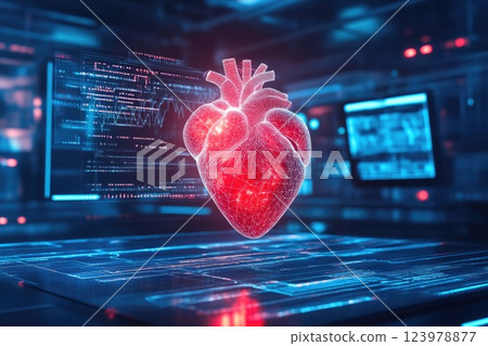 Advanced Biotech Innovation: Digital Heart with Medical Data 123978877