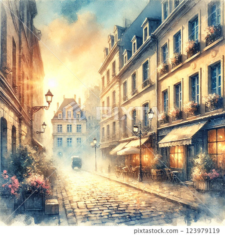 被晨曦照耀的城市 123979119