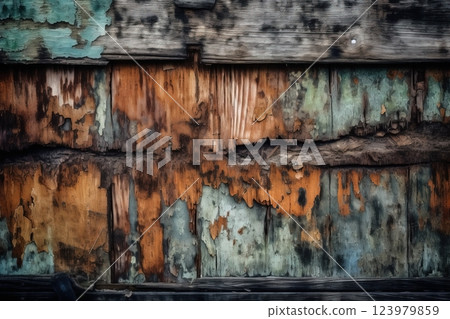 Grunge old wood textured background. Ai generated 123979859