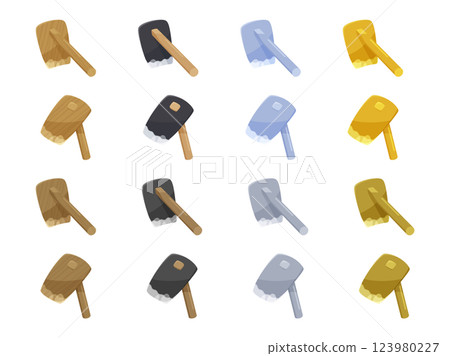 進化的鋤頭插圖素材集 進化的鋤頭插圖素材集 123980227