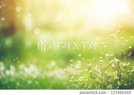 Summer nature background. Ai generated 123980389