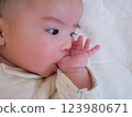 Baby to give up for the first time 123980671