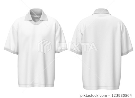 3D Clothing Mockup White Football T-Shirt 3D Render Front Back 123980864