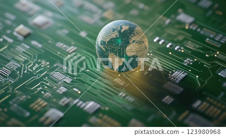 Futuristic Technology and Global Network 123980968