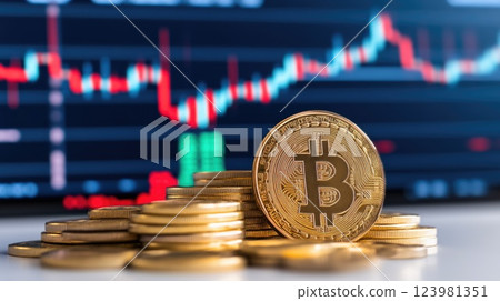 Financial Prosperity with Bitcoin and Market Graphs Financial Prosperity with Bitcoin and Market Graphs 123981351