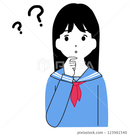 可疑女學生的插圖 可疑女學生的插圖 123981540