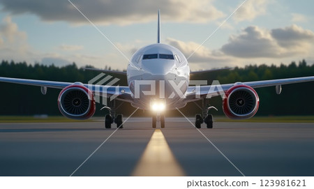 Airplane wheels making contact with runway Airplane wheels making contact with runway 123981621