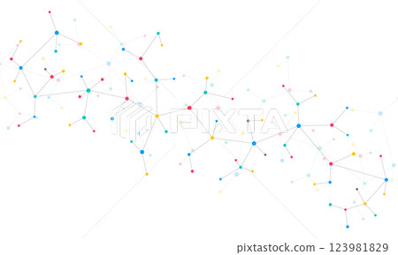 Molecular structure and genetic engineering, molecules DNA, neural network, scientific research. Abstract background for innovation technology, science, healthcare, and medicine 123981829