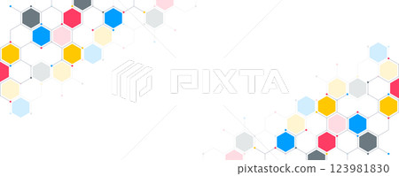 Abstract design element with geometric background of hexagons shape pattern 123981830