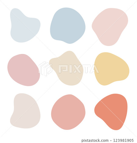 A collection of pastel-colored abstract shapes in a modern, soft style. Great for branding, design, and creative projects. A collection of pastel-colored abstract shapes in a modern, soft style. Great for branding, design, and creative projects. 123981905