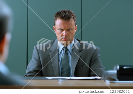 Boss expressing anger at repeated mistakes Boss expressing anger at repeated mistakes 123982031