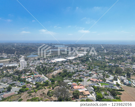 Aerial view of houses in Oceanside town in San Diego, California. USA 123982056
