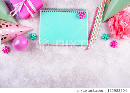 Birthday party celebration concept with papaer hat 123982504