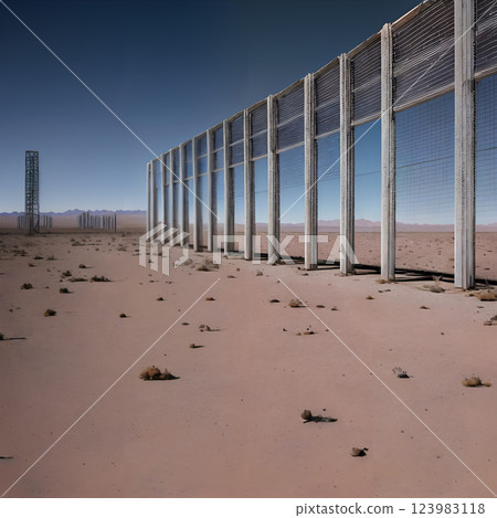 Desert Barriers Under Clear Sky 123983118