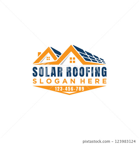 Construction building solar energy and home logo design template 123983124