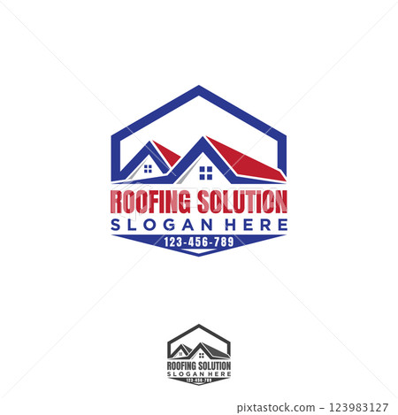 Construction building roofing solution service logo icon design template Construction building roofing solution service logo icon design template 123983127